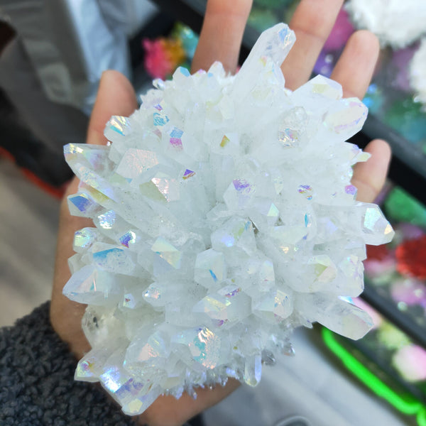 White Aura Quartz Crystal Cluster-ToShay.org