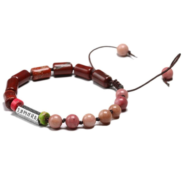 Pink Rhodochrosite Bead Charm Bracelets-ToShay.org