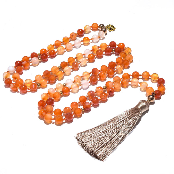 Orange Agate Mala Beads-ToShay.org