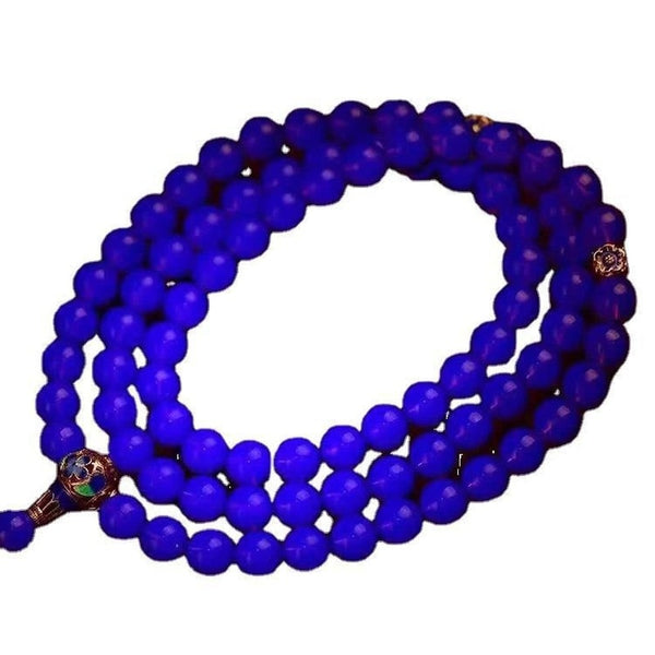 Blue Amber Bead Bracelet-ToShay.org