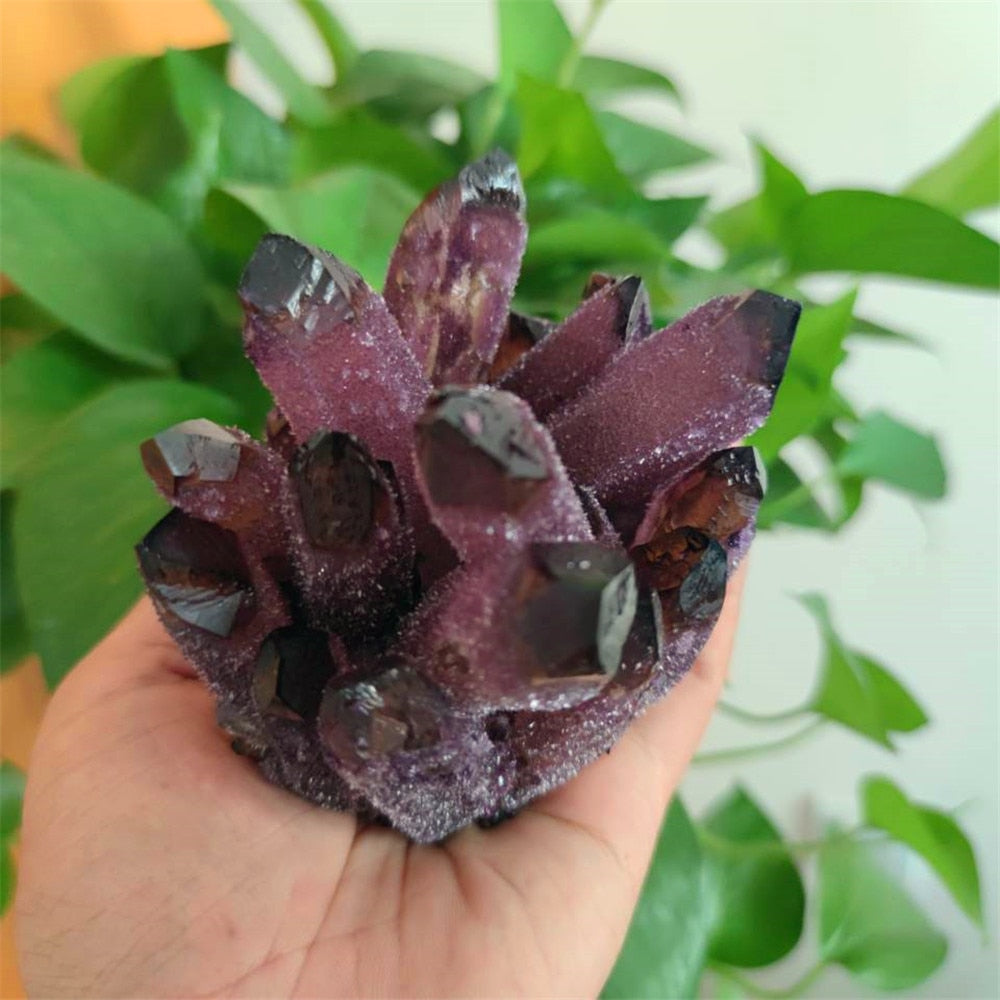 Purple Ghost Quartz Crystal Cluster-ToShay.org