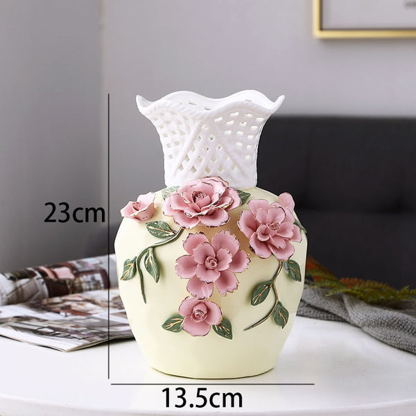 Rose Flower Ceramic Vases-ToShay.org