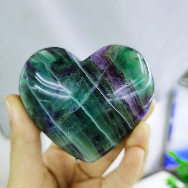 Purple Fluorite Crystal Heart-ToShay.org