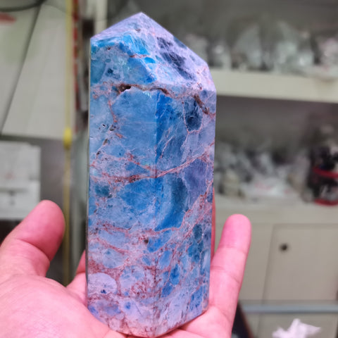 Blue Apatite Crystal Tower-ToShay.org