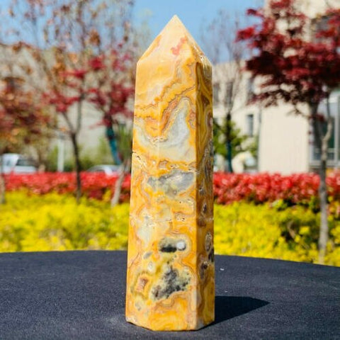 Yellow Crazy Agate Tower-ToShay.org