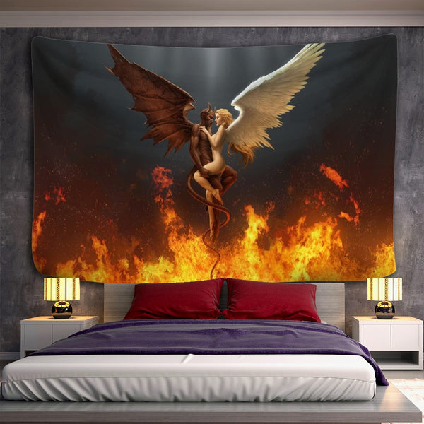 Angel Devil Tapestry Wall Hanging-ToShay.org