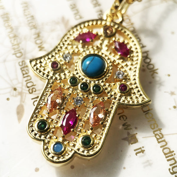 Gold Hamsa Hand Charm-ToShay.org