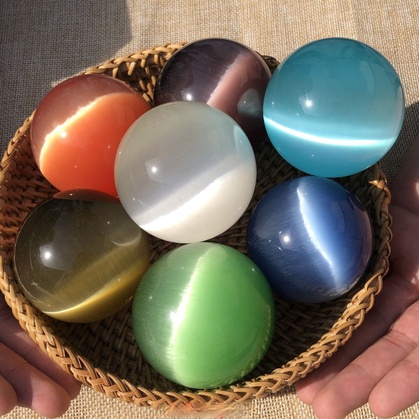 Mixed Cats Eye Crystal Balls-ToShay.org