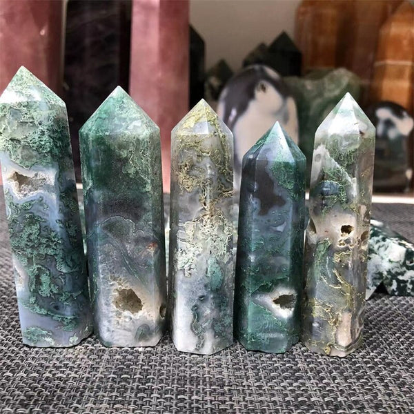 Green Moss Agate Wand-ToShay.org