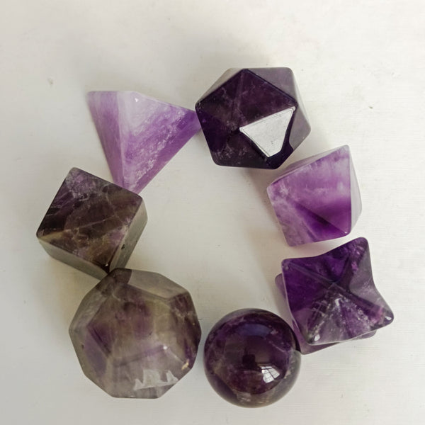 Purple Amethyst Platonic Solids-ToShay.org