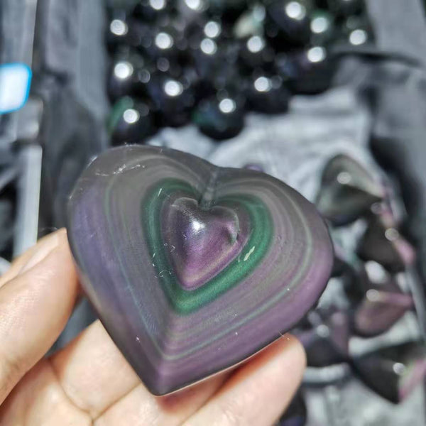 Rainbow Obsidian Heart-ToShay.org