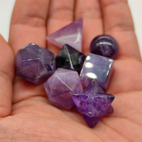 Purple Amethyst Platonic Solids-ToShay.org