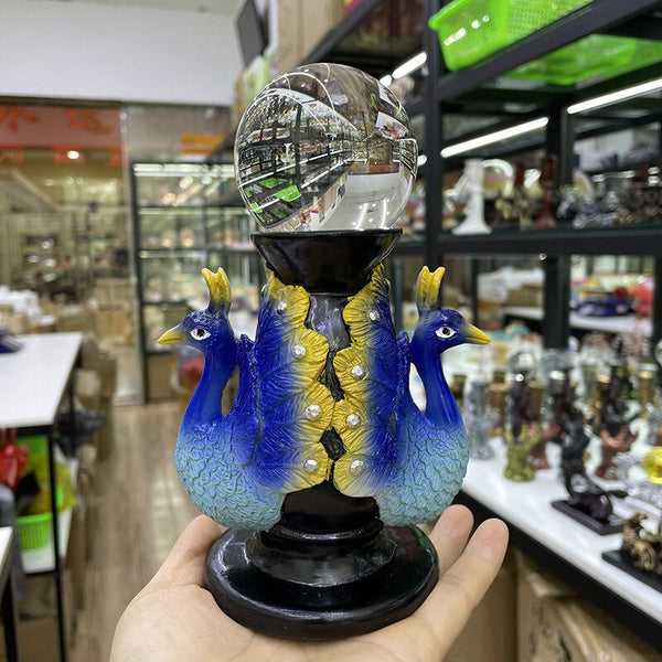 Peacock Statue Crystal Ball Stand-ToShay.org