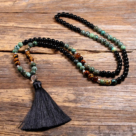Black Agate Mala Beads-ToShay.org