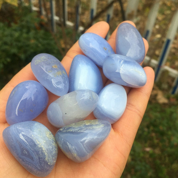 Blue Lace Agate Tumbled Stones-ToShay.org