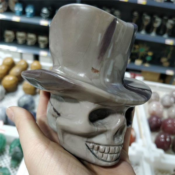 Brown Rock Jade Hat Skull-ToShay.org