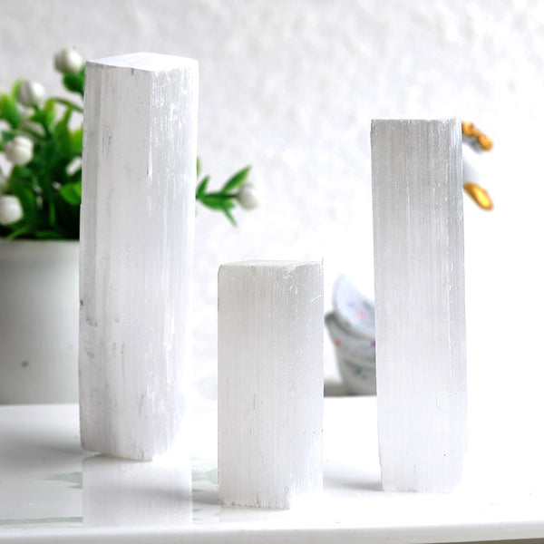 White Selenite Rough Sticks-ToShay.org