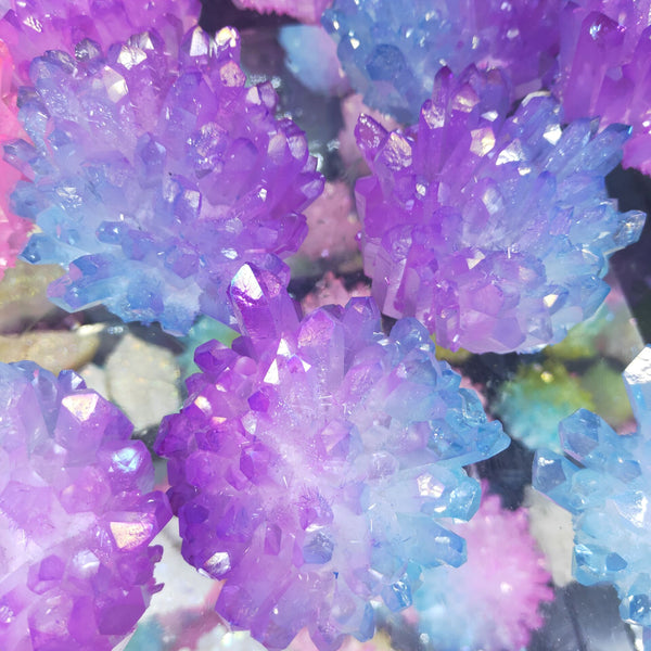 Purple Blue Aura Crystal Cluster-ToShay.org