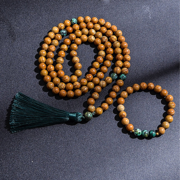 Yellow Wood Jasper Mala Beads-ToShay.org