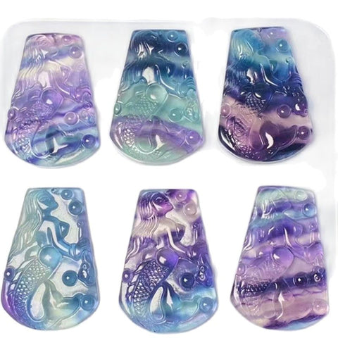 Purple Fluorite Mermaid Amulets-ToShay.org