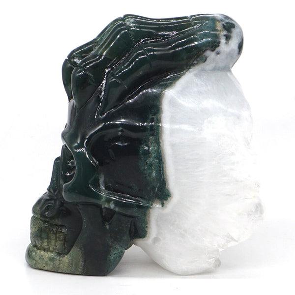 Green Moss Agate Claw Skull-ToShay.org