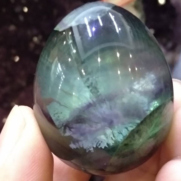 Purple Stripe Fluorite Egg-ToShay.org