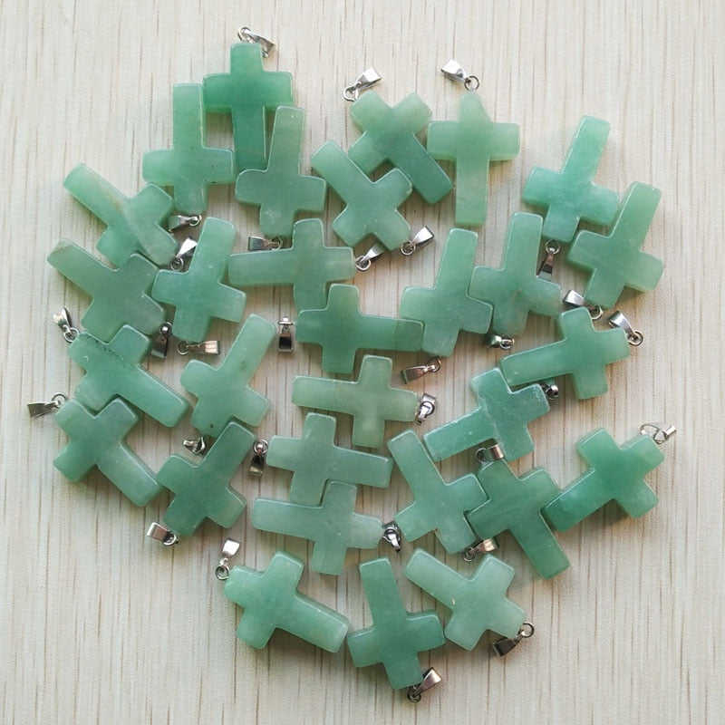 Mixed Crystal Cross Pendants-ToShay.org