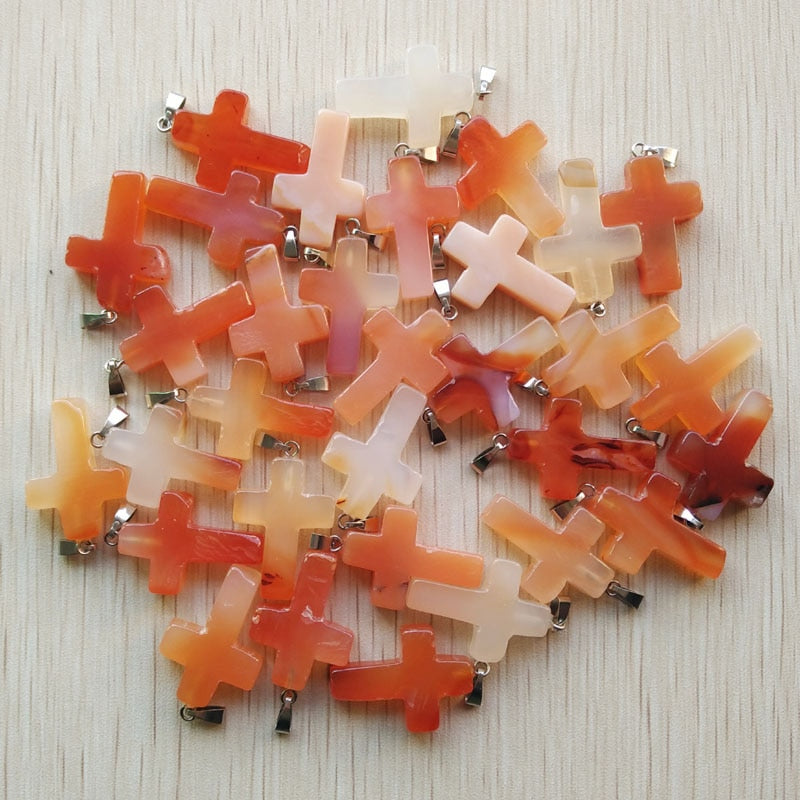 Mixed Crystal Cross Pendants-ToShay.org