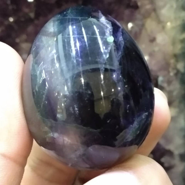 Purple Stripe Fluorite Egg-ToShay.org