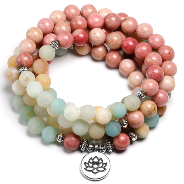 Pink Rhodochrosite Mala Beads-ToShay.org