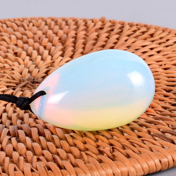 White Opalite Crystal Egg-ToShay.org