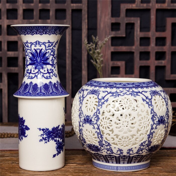 Blue White Ceramic Vase-ToShay.org