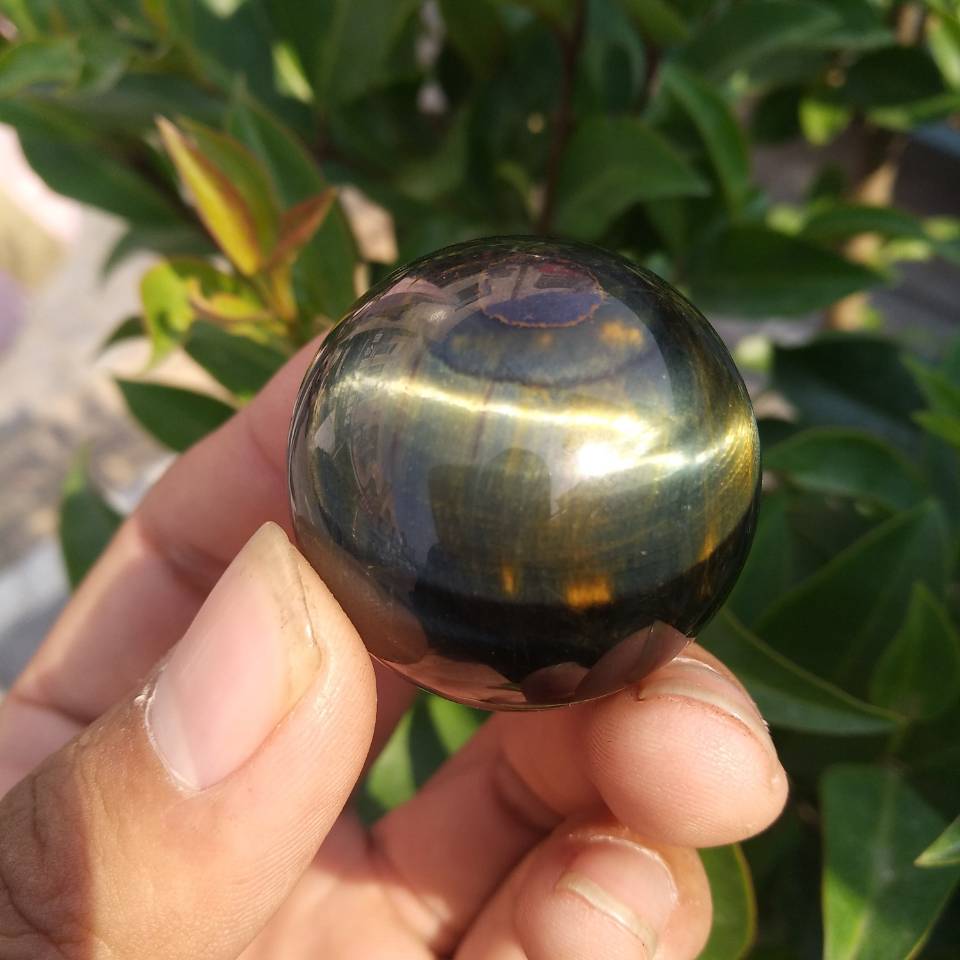 Gold Blue Tiger Eye Ball-ToShay.org