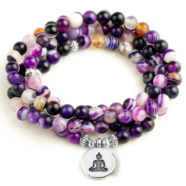 Purple Stripe Agate Prayer Beads-ToShay.org