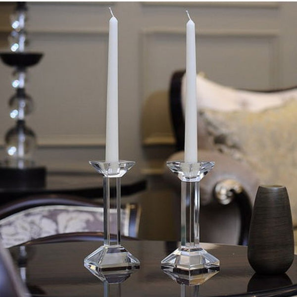 Clear Crystal Candle Holders-ToShay.org