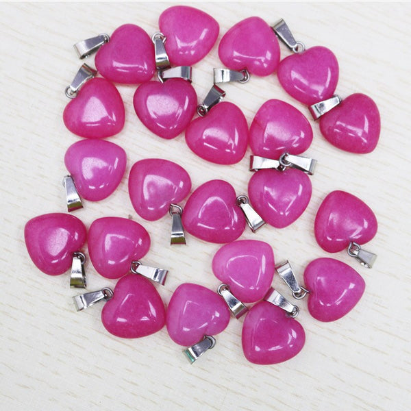 Pink Agate Heart Pendant-ToShay.org
