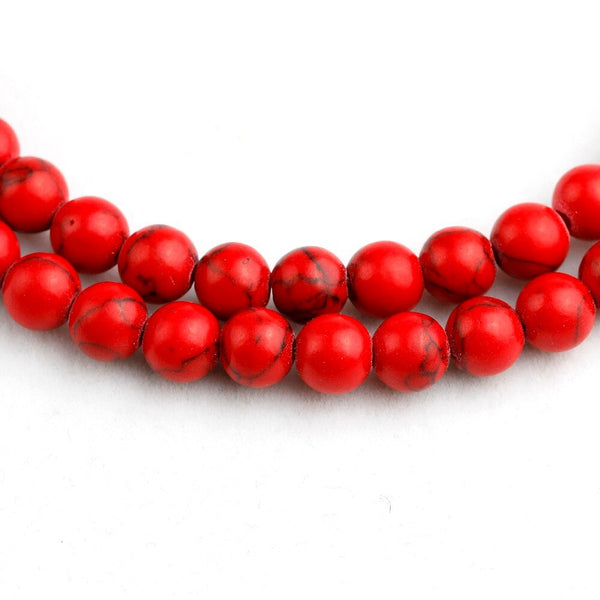 Red Howlite Bead Bracelet-ToShay.org