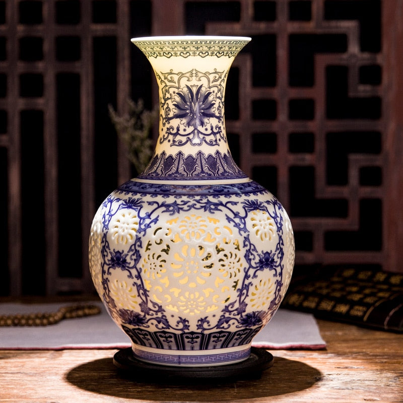 Blue White Ceramic Vase-ToShay.org