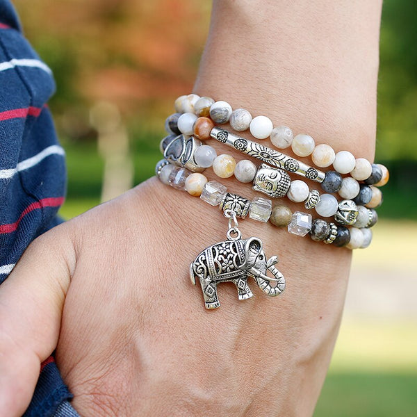 Bamboo Leaves Onyx Bracelet-ToShay.org