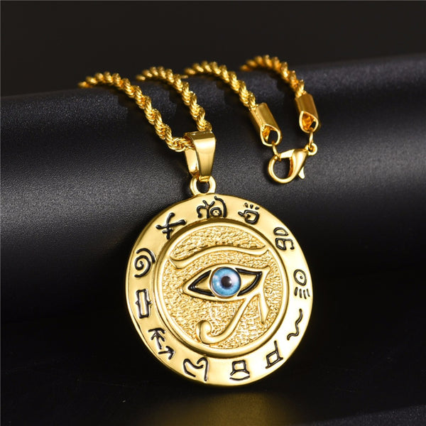 Mixed Eye of Horus Pendant Necklace-ToShay.org