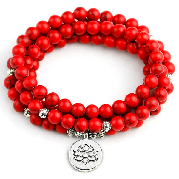 Red Howlite Bead Bracelet-ToShay.org