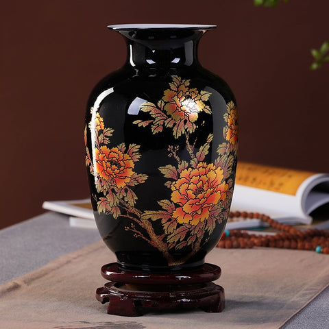 Jingdezhen Black Glaze Vase-ToShay.org