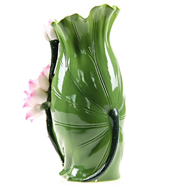 Lotus Flower and Leaf Vase-ToShay.org