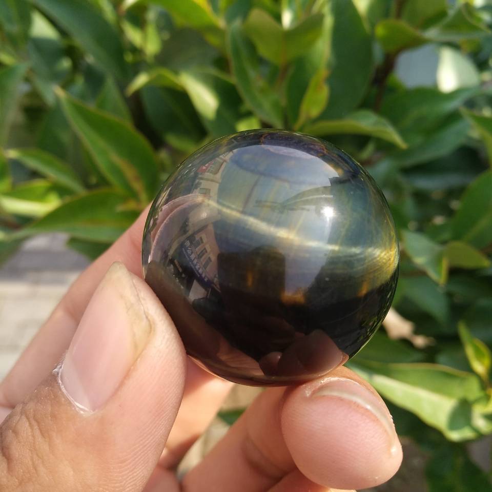 Gold Blue Tiger Eye Ball-ToShay.org