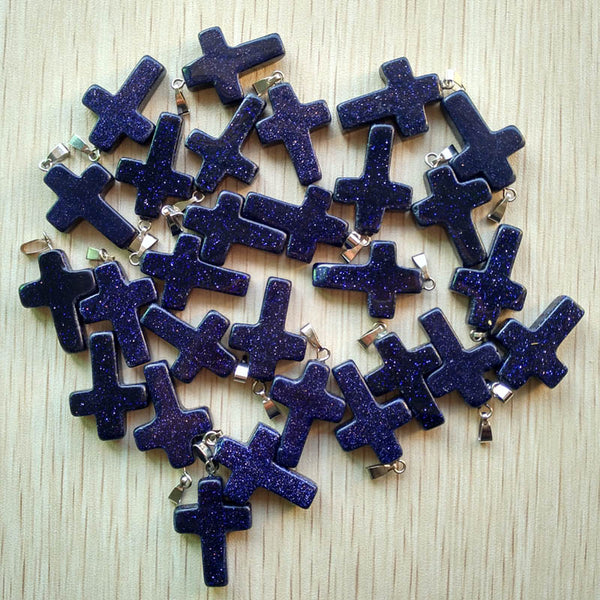 Mixed Crystal Cross Pendants-ToShay.org