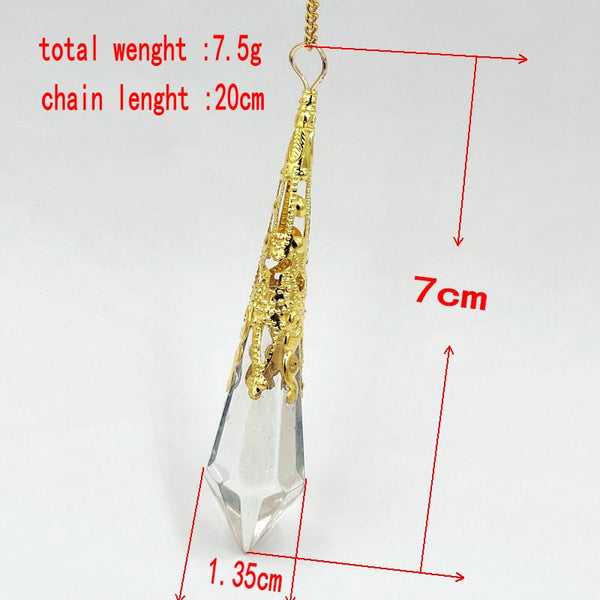 Clear Crystal Dowsing Pendulum-ToShay.org