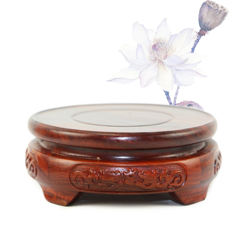 Red Sandalwood Double Dragon Base-ToShay.org