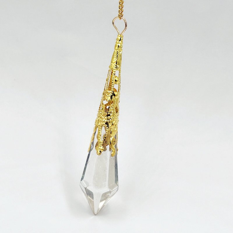 Clear Crystal Dowsing Pendulum-ToShay.org