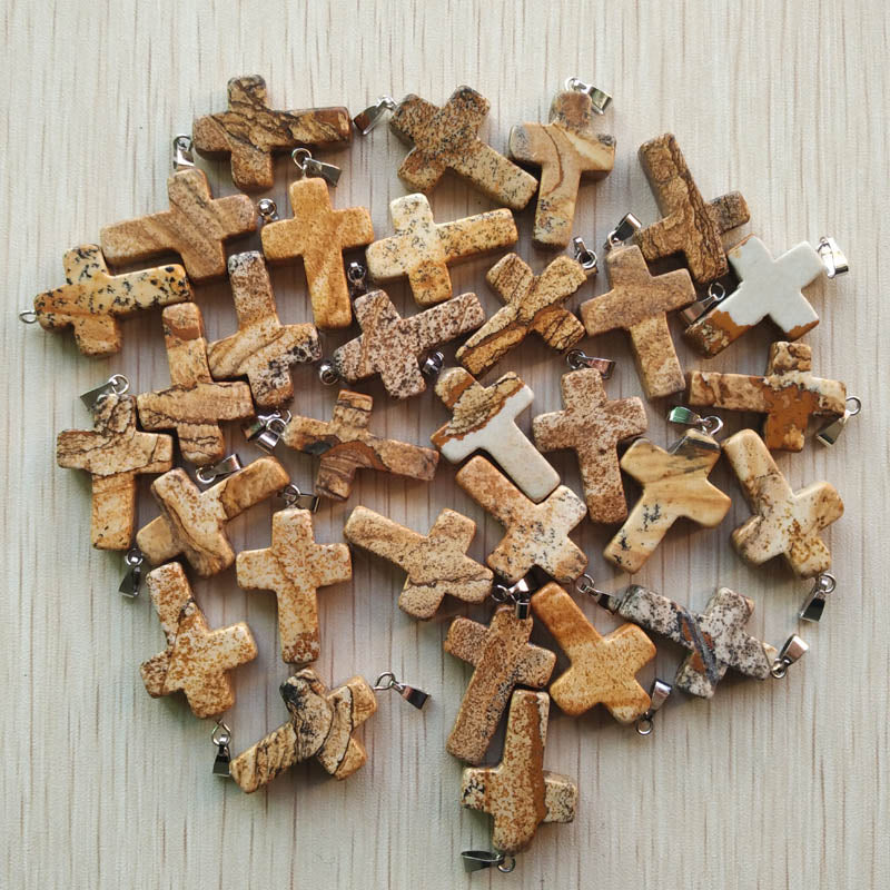 Mixed Crystal Cross Pendants-ToShay.org