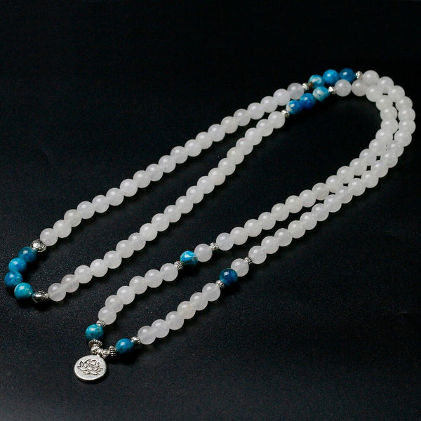 White Chalcedony Mala Beads-ToShay.org